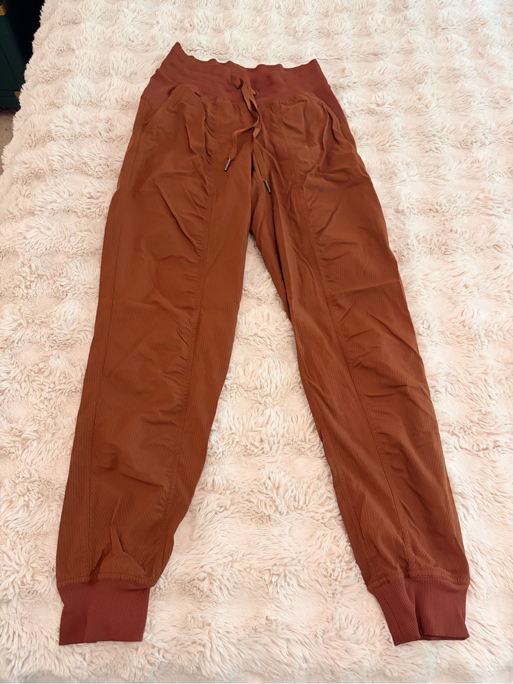 lululemon athletica Rust Brown Ribbed-Waist Jogger Pants